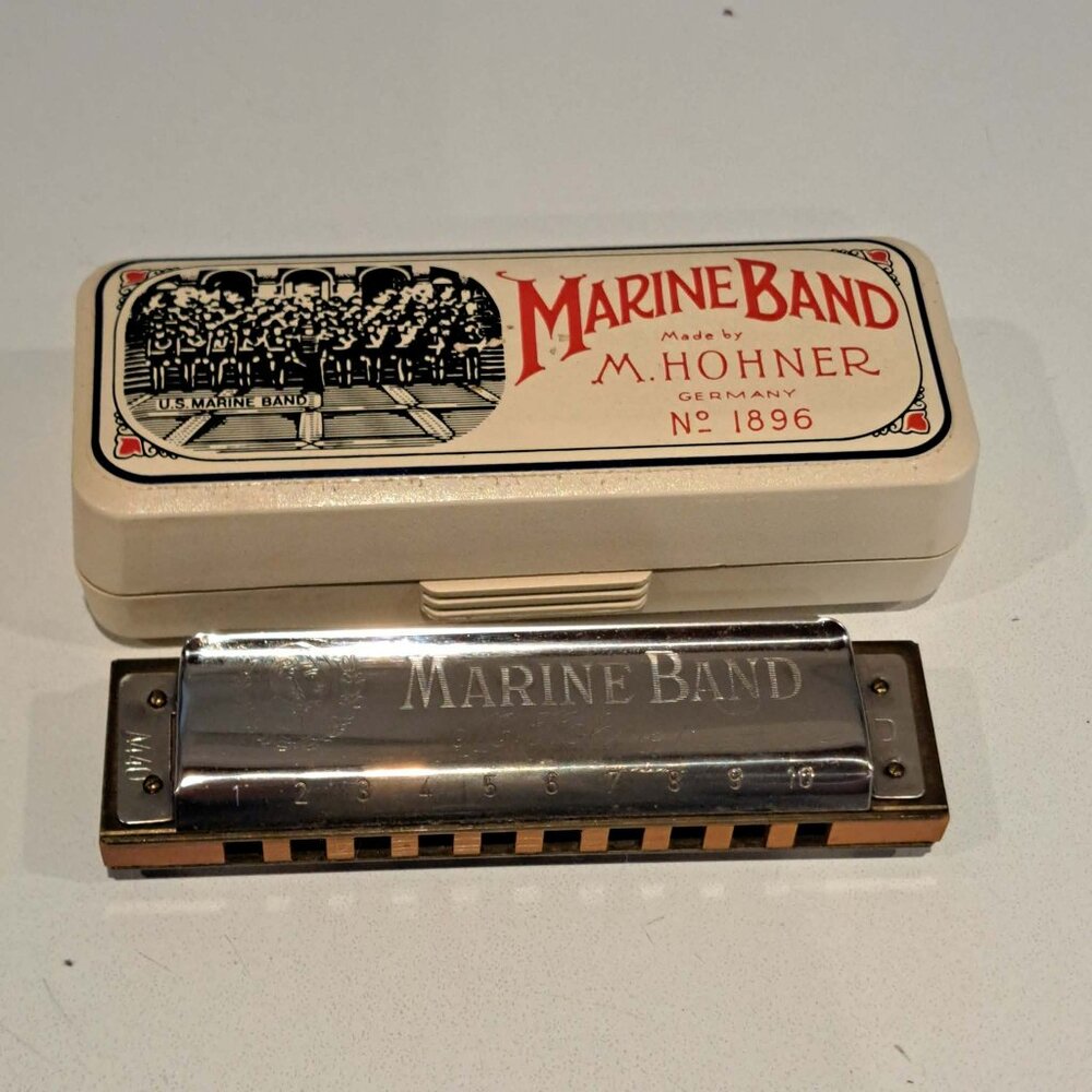 Marine Band M. Hohner Harmonica with case
